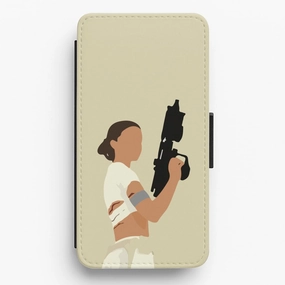 Ergonomic Feel Leia With Gun Flip / Wallet Phone Case