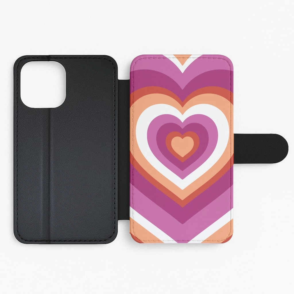 Shockproof Frame Lesbian Pride Heart Flip / Wallet Phone Case
