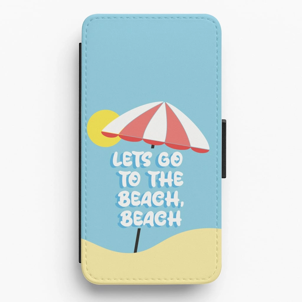 Shock Proof Lets Go To The Beach - Summer Quotes Flip / Wallet Phone Case