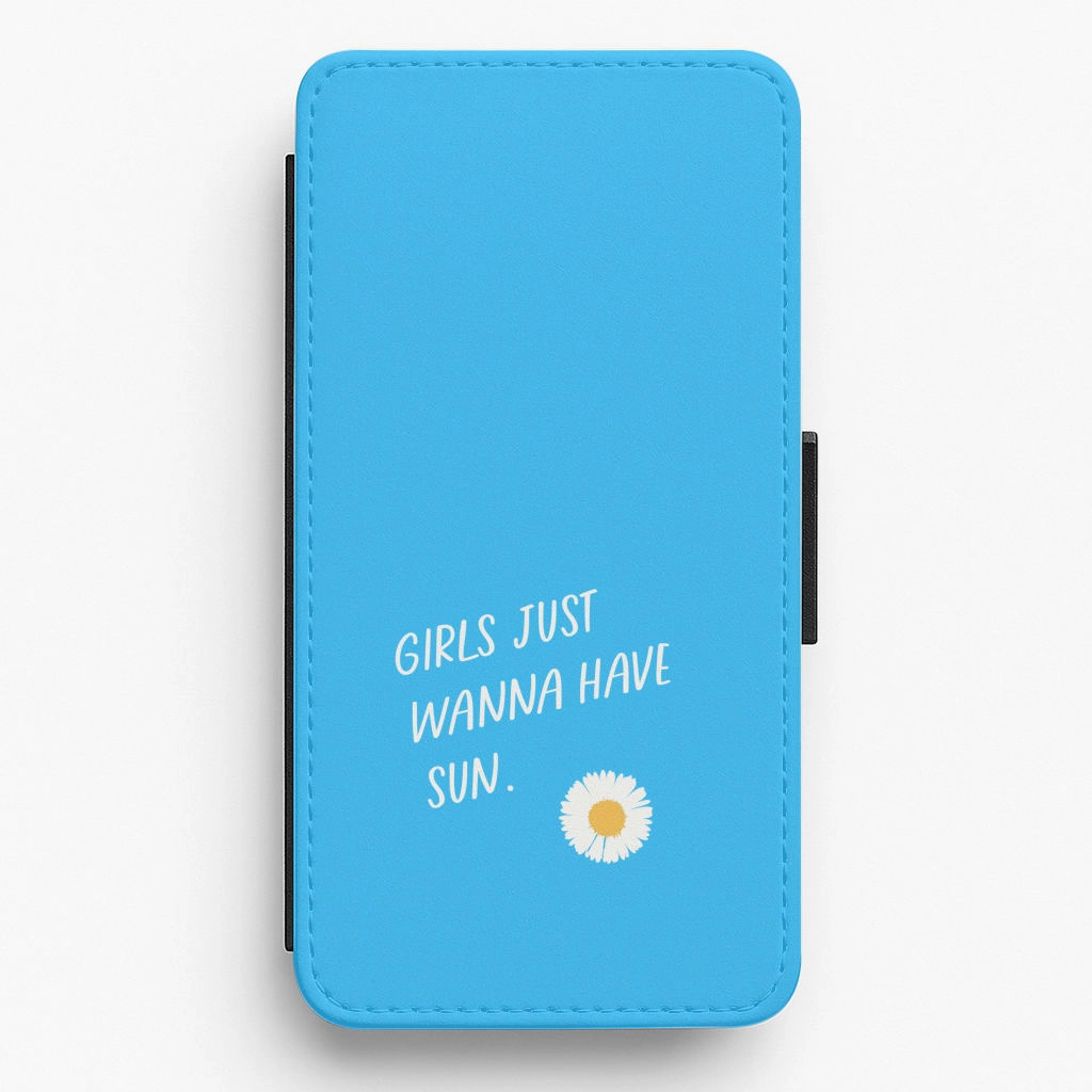 Sleek Detail Girls Just Wanna Have Sun - Summer Flip / Wallet Phone Case