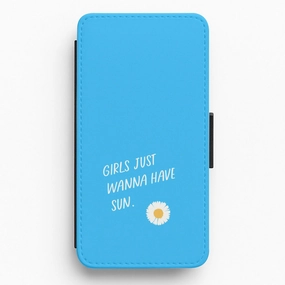 Sleek Detail Girls Just Wanna Have Sun - Summer Flip / Wallet Phone Case
