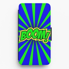 Gloss Layer Finish Protective barrier Boom - Pop Art Flip / Wallet Phone Case