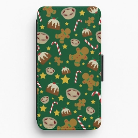 Matte Surface Comfort Use Festive - Christmas Patterns Flip / Wallet Phone Case