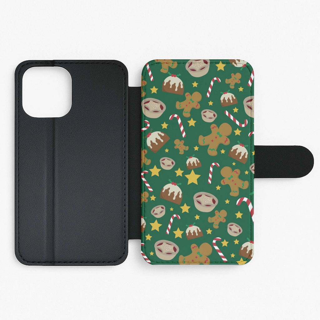 Festive - Christmas Patterns Flip / Wallet Phone Case Lightweight Shell