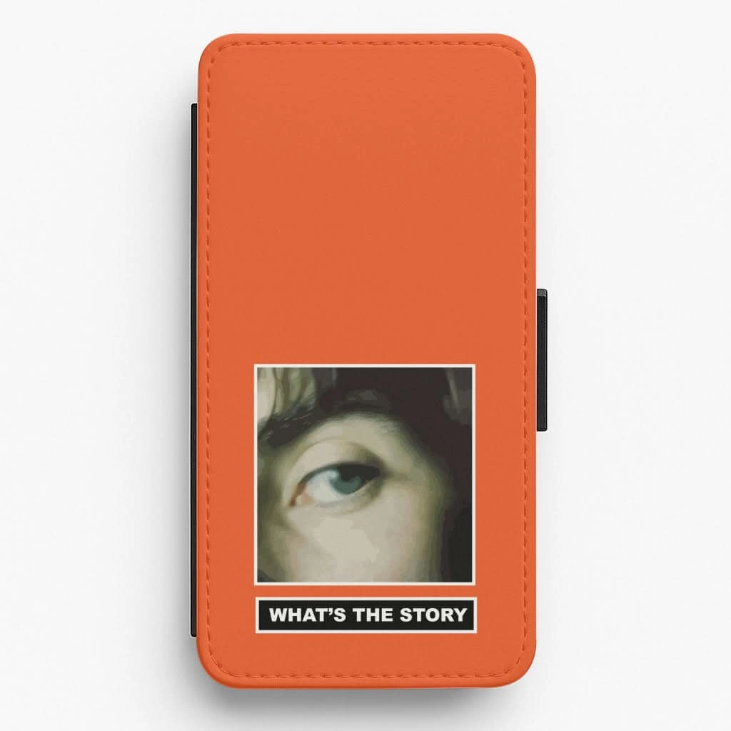 What's The Story Orange Flip / Wallet Phone Case Classic Touch