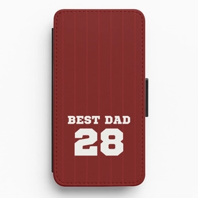 Best Dad Football Stripes Personalised Flip / Wallet Phone Case Comfort Accessory