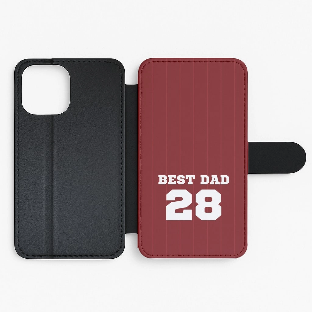 Creative Pattern Best Dad Football Stripes Personalised Flip / Wallet Phone Case