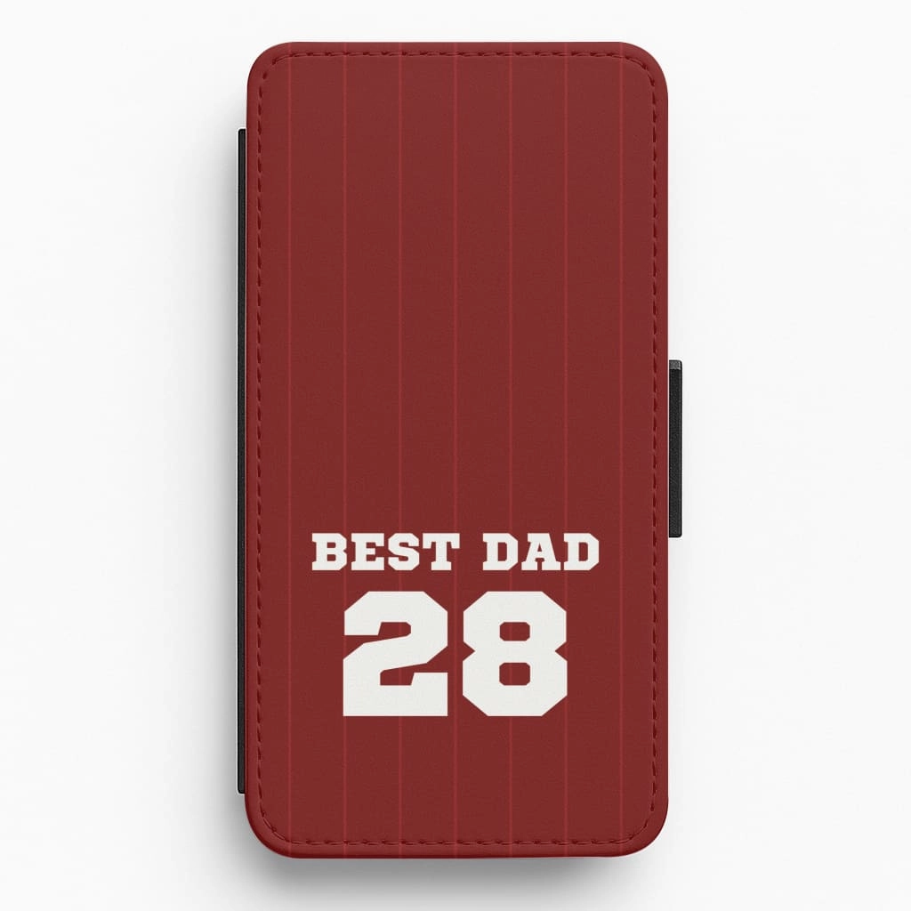 Best Dad Football Stripes Personalised Flip / Wallet Phone Case Comfort Accessory