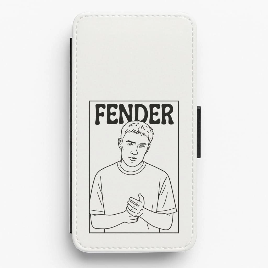 Rugged Pattern Design Matte Layer Fender Outline Flip / Wallet Phone Case