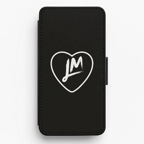 Vivid Pattern Little Mix Heart Flip / Wallet Phone Case - Black