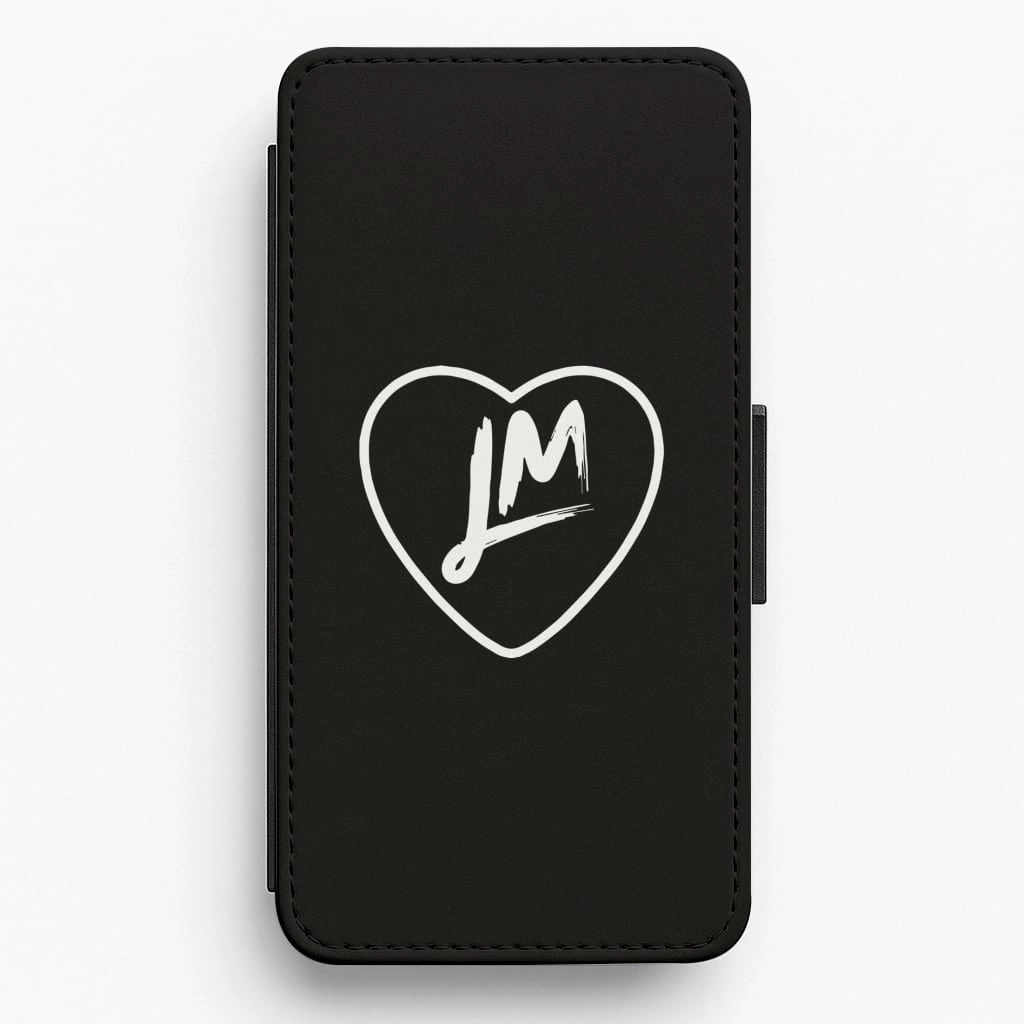 Vivid Pattern Little Mix Heart Flip / Wallet Phone Case - Black