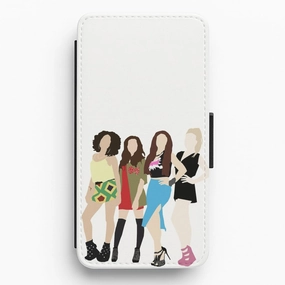 Shock Absorbing Little Mix Cartoon Flip / Wallet Phone Case