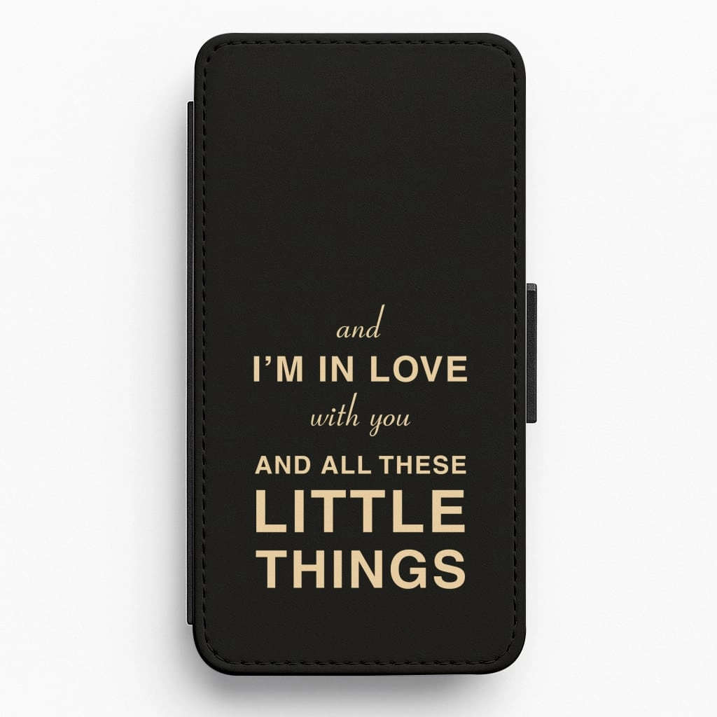 Trendy Texture Finish Little Things Flip / Wallet Phone Case