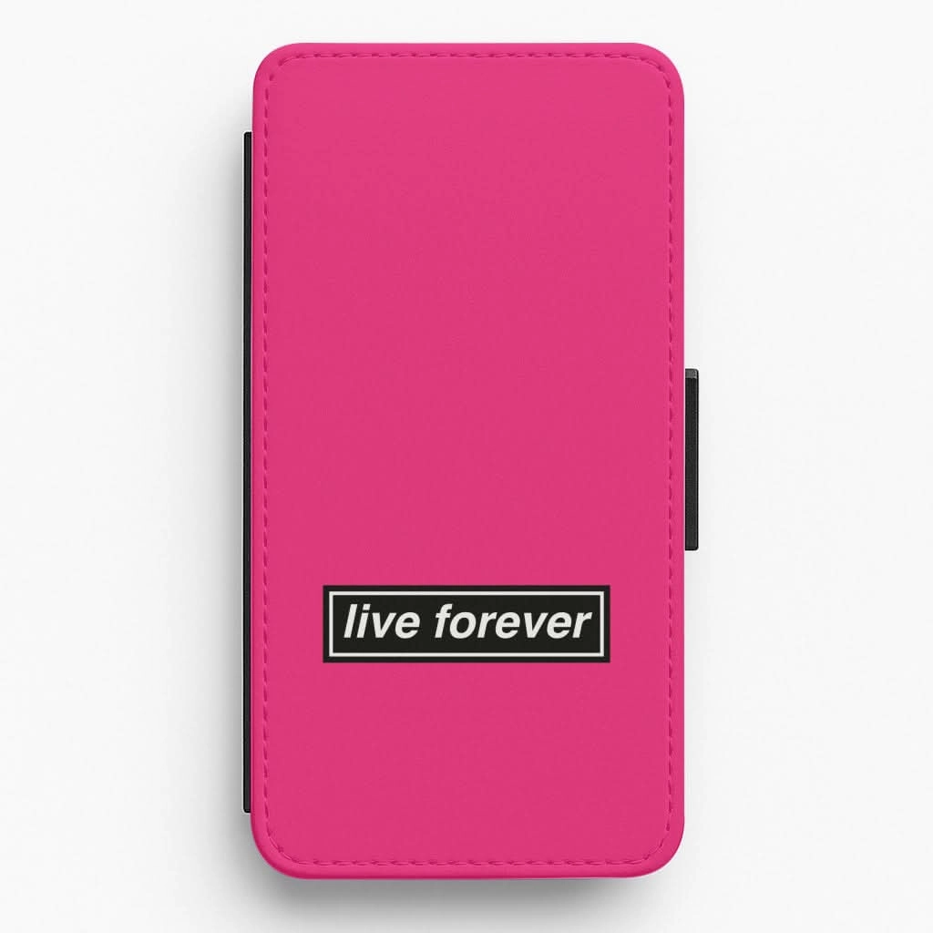 Soft Layered Design Live Forever Flip / Wallet Phone Case