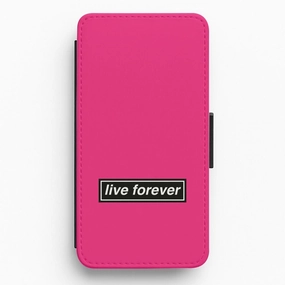 Soft Layered Design Live Forever Flip / Wallet Phone Case