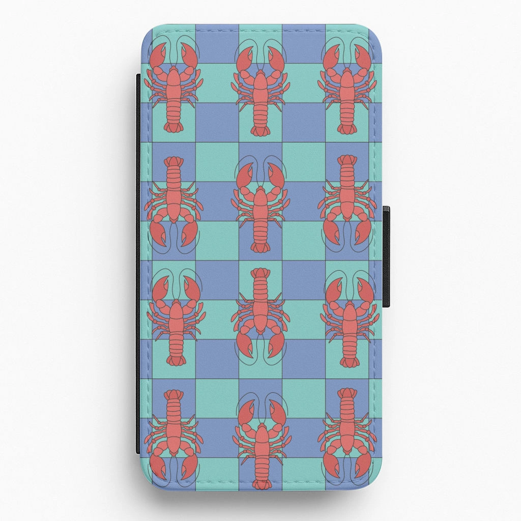 Lobster Pattern - Sealife Flip / Wallet Phone Case Minimal Surface Layer
