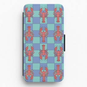 Lobster Pattern - Sealife Flip / Wallet Phone Case Minimal Surface Layer