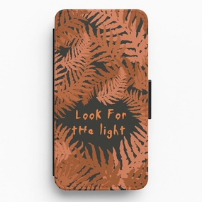 Look For The Light Fern Pattern Flip / Wallet Phone Case Vivid Design Texture Smooth Fit