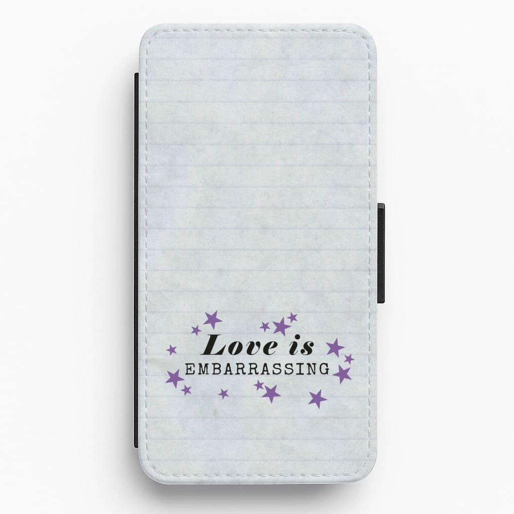 Love Is Embarrassing Note Flip / Wallet Phone Case Compact Style Trendy Texture
