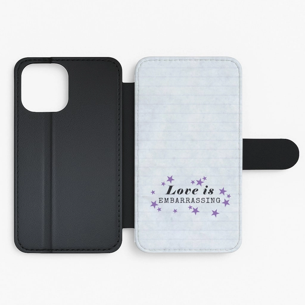 Elegant Texture Layer Love Is Embarrassing Note Flip / Wallet Phone Case