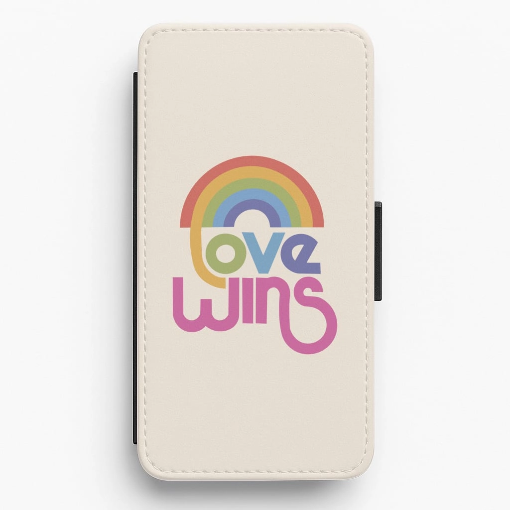 Refined Texture Rugged Build Love Wins - Pride Flip / Wallet Phone Case