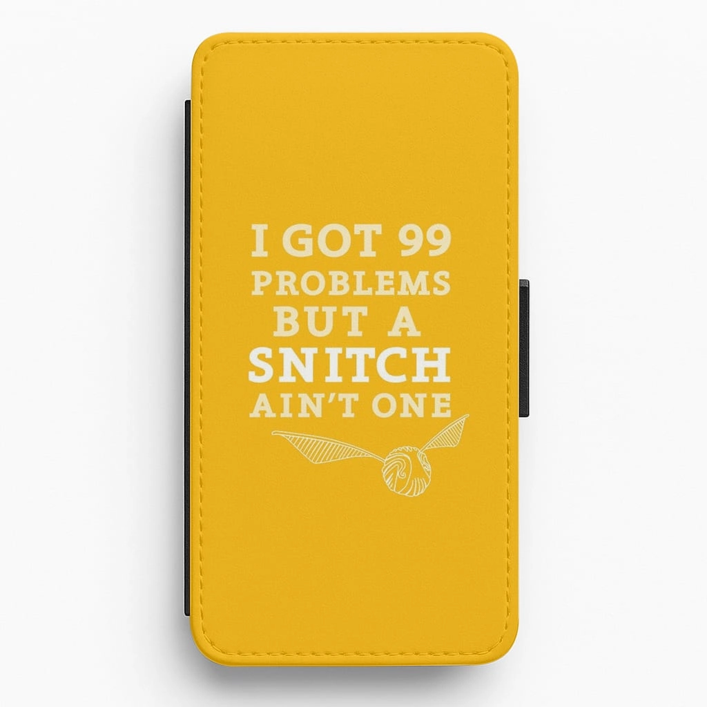 Soft Detail Layer Marble Pattern 99 Problems But A Snitch Aint One Flip / Wallet Phone Case