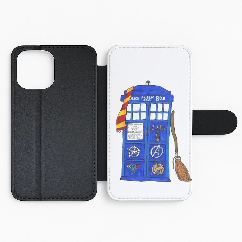 Durable Texture Finish Multifandom Cartoon Flip / Wallet Phone Case