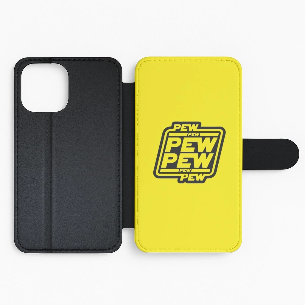 Premium Detail Soft Grip Layer Pew Pew Flip / Wallet Phone Case
