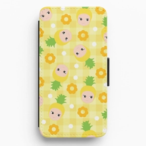 Vivid Pattern Design Pineapple Angel Pattern Flip / Wallet Phone Case