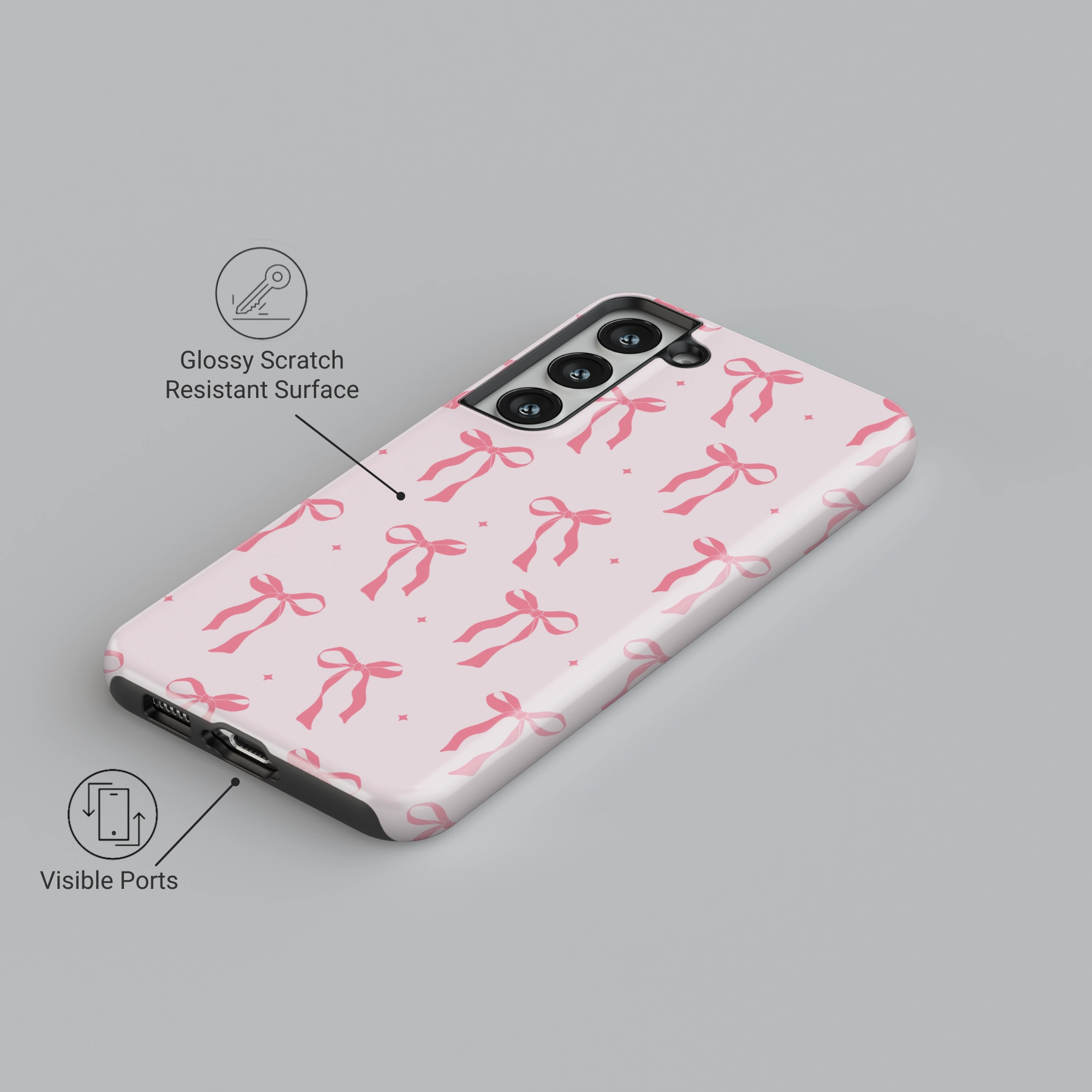 Rose Bow Modern Pattern Layer Luxury Shine