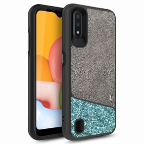 Fashionable Texture Creative Texture ZIZO DIVISION Series Galaxy A01 Case - Black & Mint