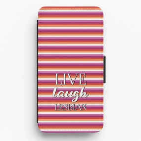 Live Laugh Lesbian - Pride Flip / Wallet Phone Case Smooth Grip Layer