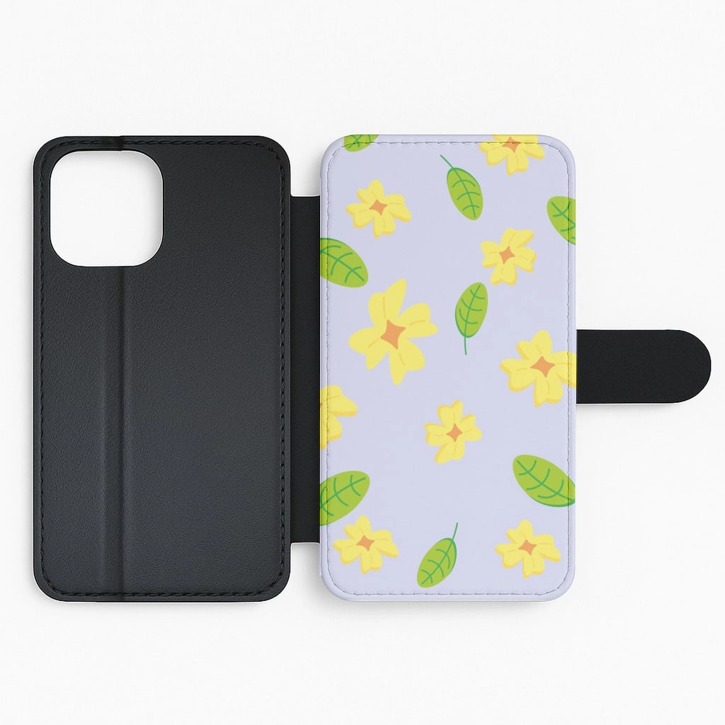 Yellow And Green Pattern - Floral Flip / Wallet Phone Case Dust proof Durable Detail