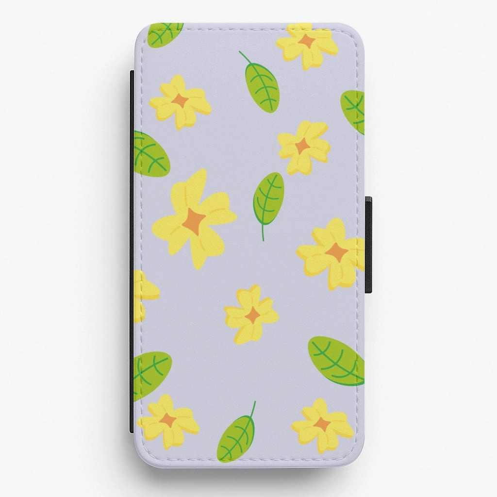 Durable structure Yellow And Green Pattern - Floral Flip / Wallet Phone Case