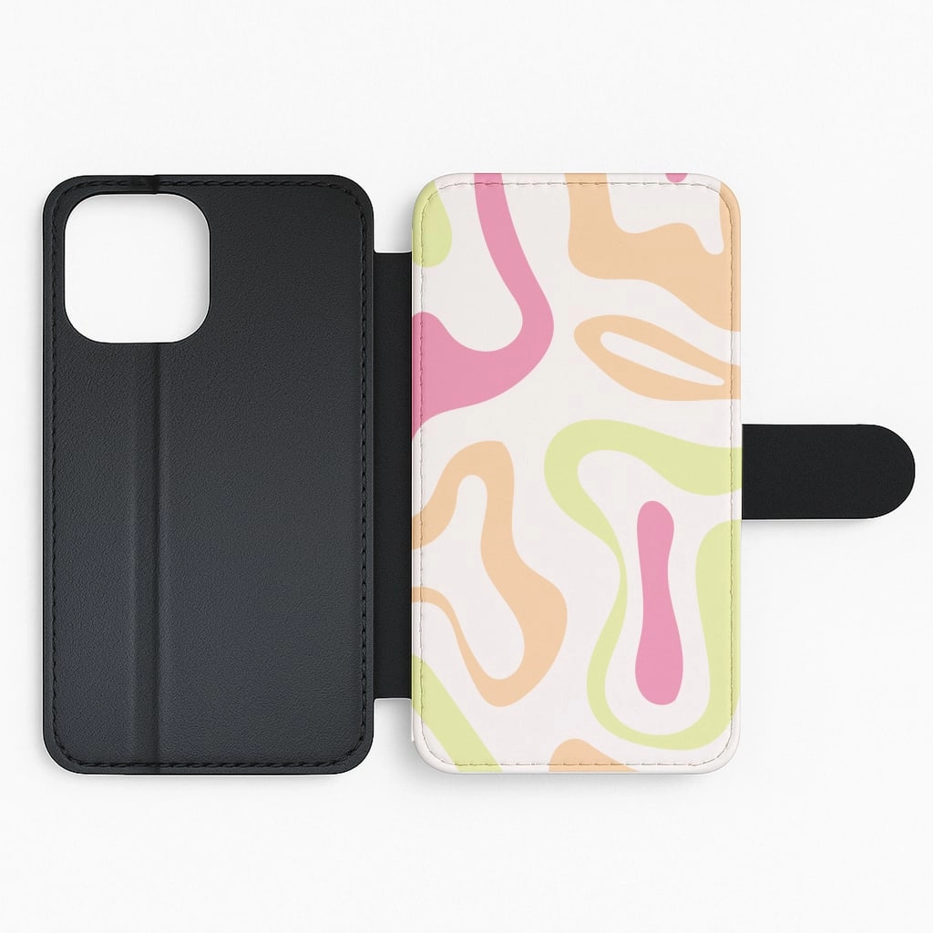 Strong material Pastel Shades Psychedelic Pattern Flip / Wallet Phone Case