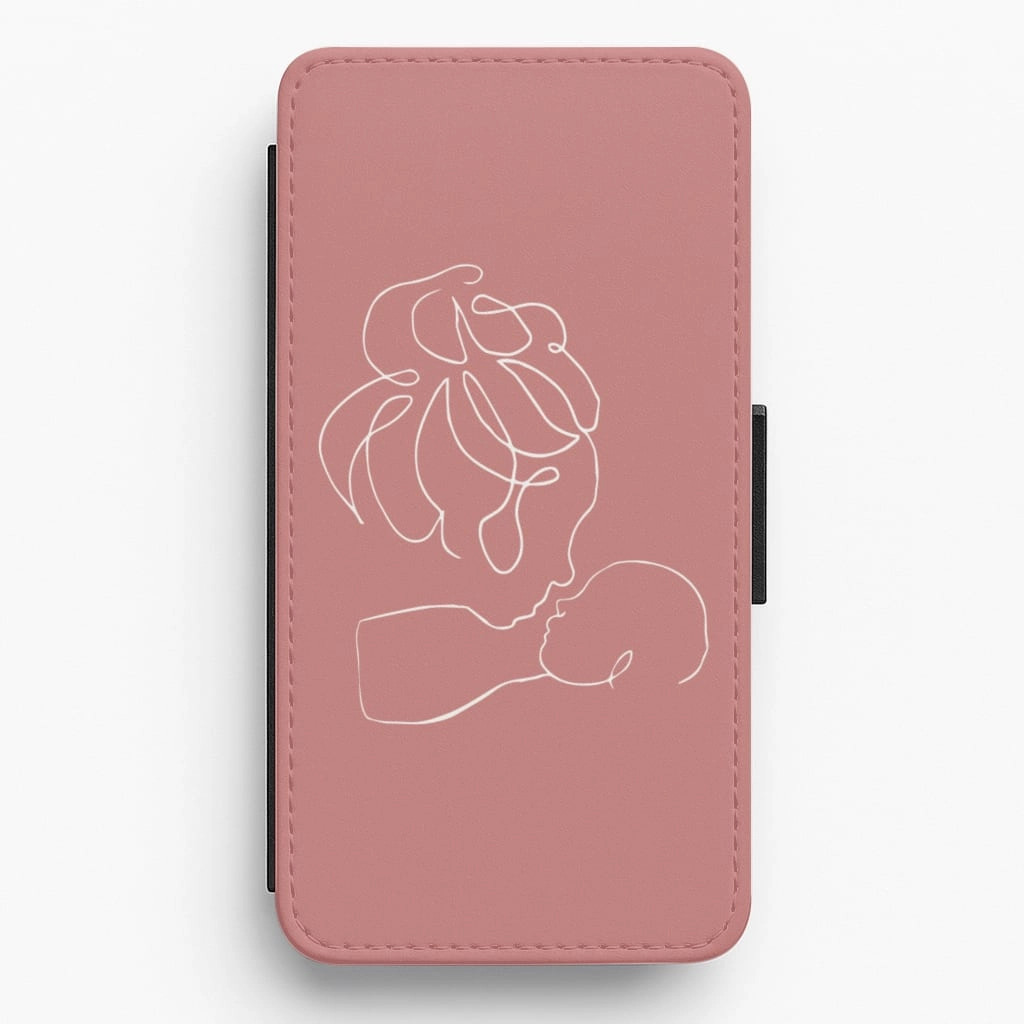 Mum Outline - Mother's Day Flip / Wallet Phone Case Comfort Build Layer Modern feature
