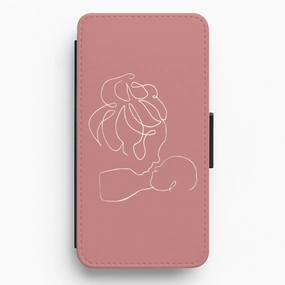 Mum Outline - Mother's Day Flip / Wallet Phone Case Comfort Build Layer Modern feature