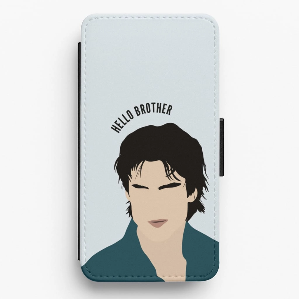 Hello Brother Cartoon - VD Flip / Wallet Phone Case Stylish Finish Texture