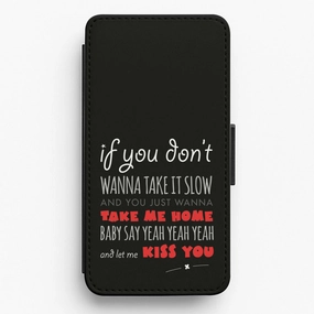 Kiss You Lyrics - One Direction Flip / Wallet Phone Case Slim Fit Design Compact Shape
