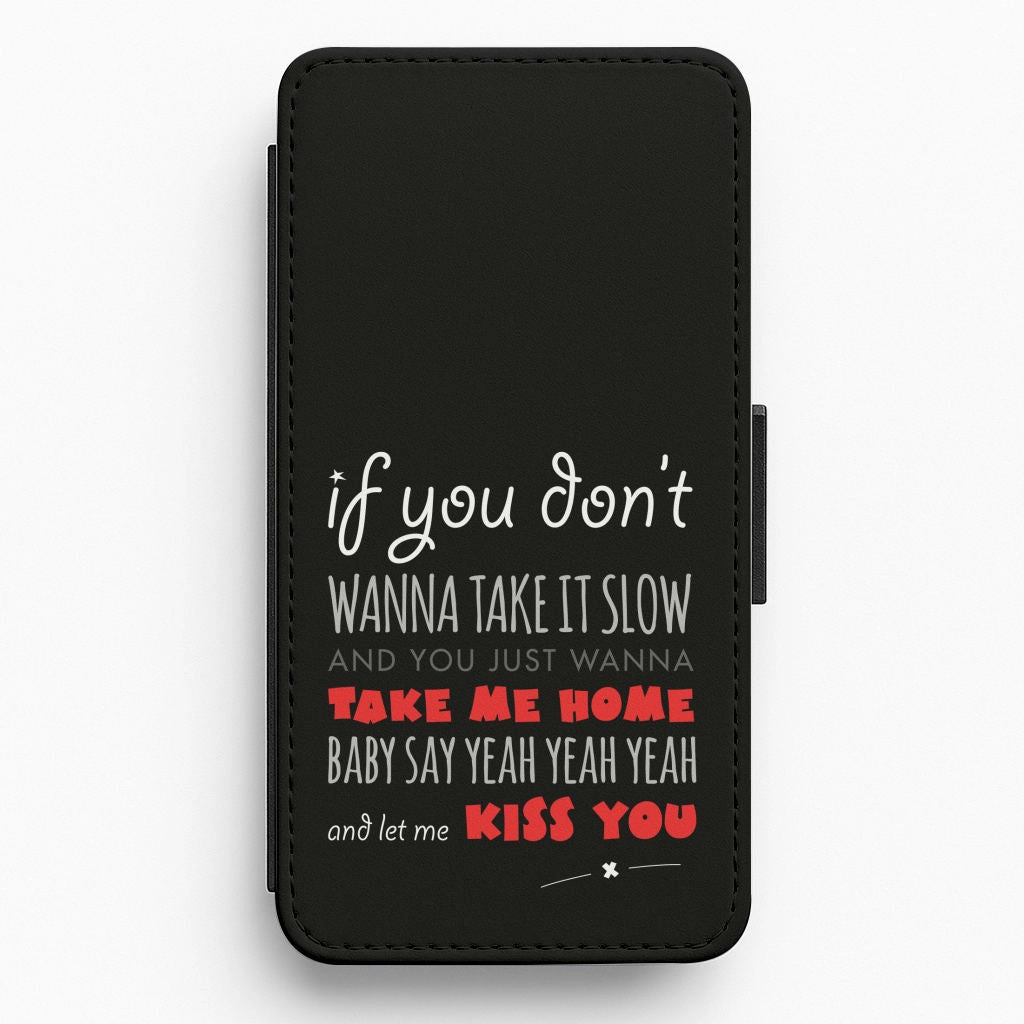 Kiss You Lyrics - One Direction Flip / Wallet Phone Case Slim Fit Design Compact Shape