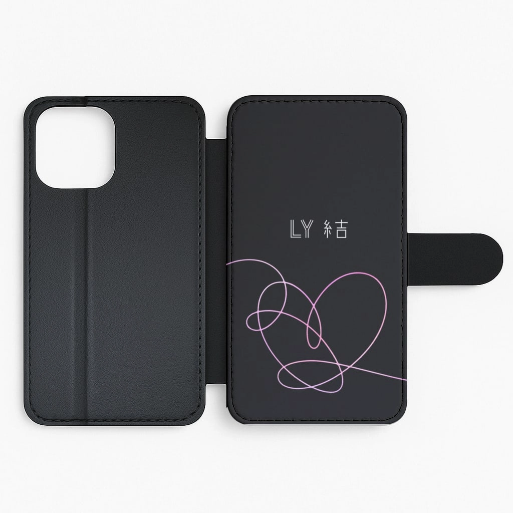 Minimal Style LY Heart - K Pop Flip / Wallet Phone Case