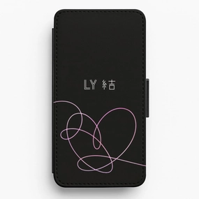 Stylish Texture Gloss Surface Layer LY Heart - K Pop Flip / Wallet Phone Case