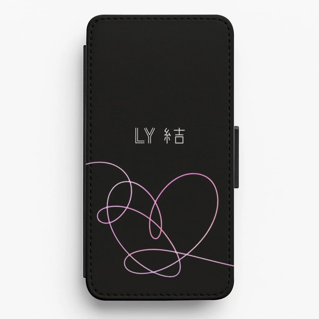 Stylish Texture Gloss Surface Layer LY Heart - K Pop Flip / Wallet Phone Case