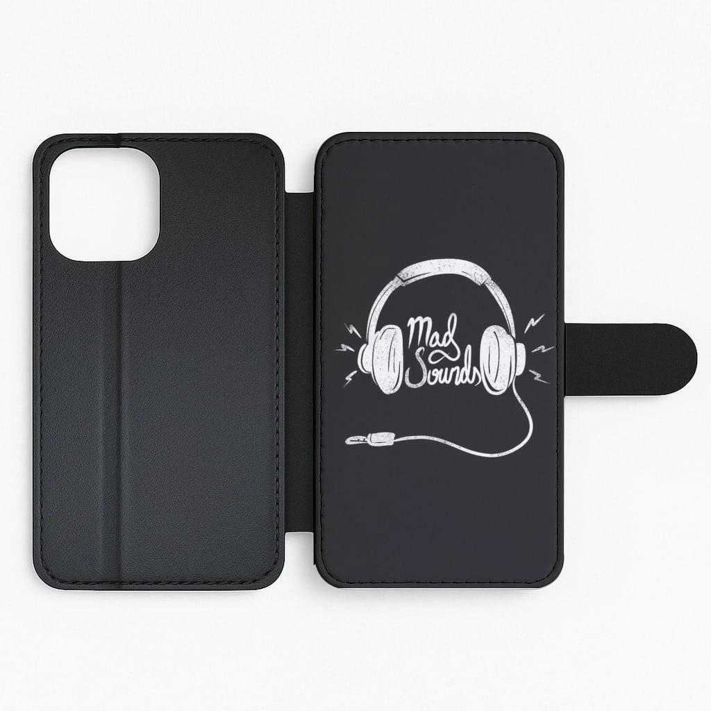 Matte Coating Flexible Pattern Texture Mad Sounds Flip Wallet Phone Case