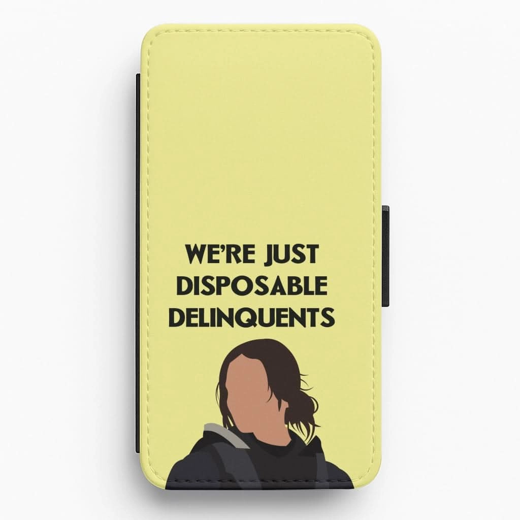 Disposable Delinquents Flip / Wallet Phone Case Handcrafted Design Shock Absorption Layer