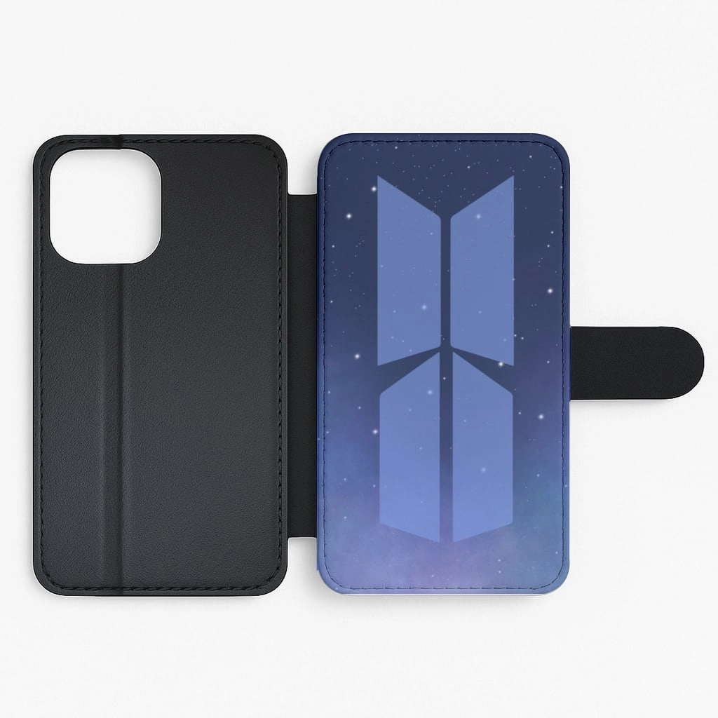 Colorful Accent Refined Finish BTS Blue Night - K Pop Flip / Wallet Phone Case