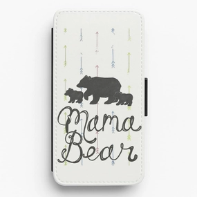 Mama Bear Flip Wallet Phone Case Modern Build Texture