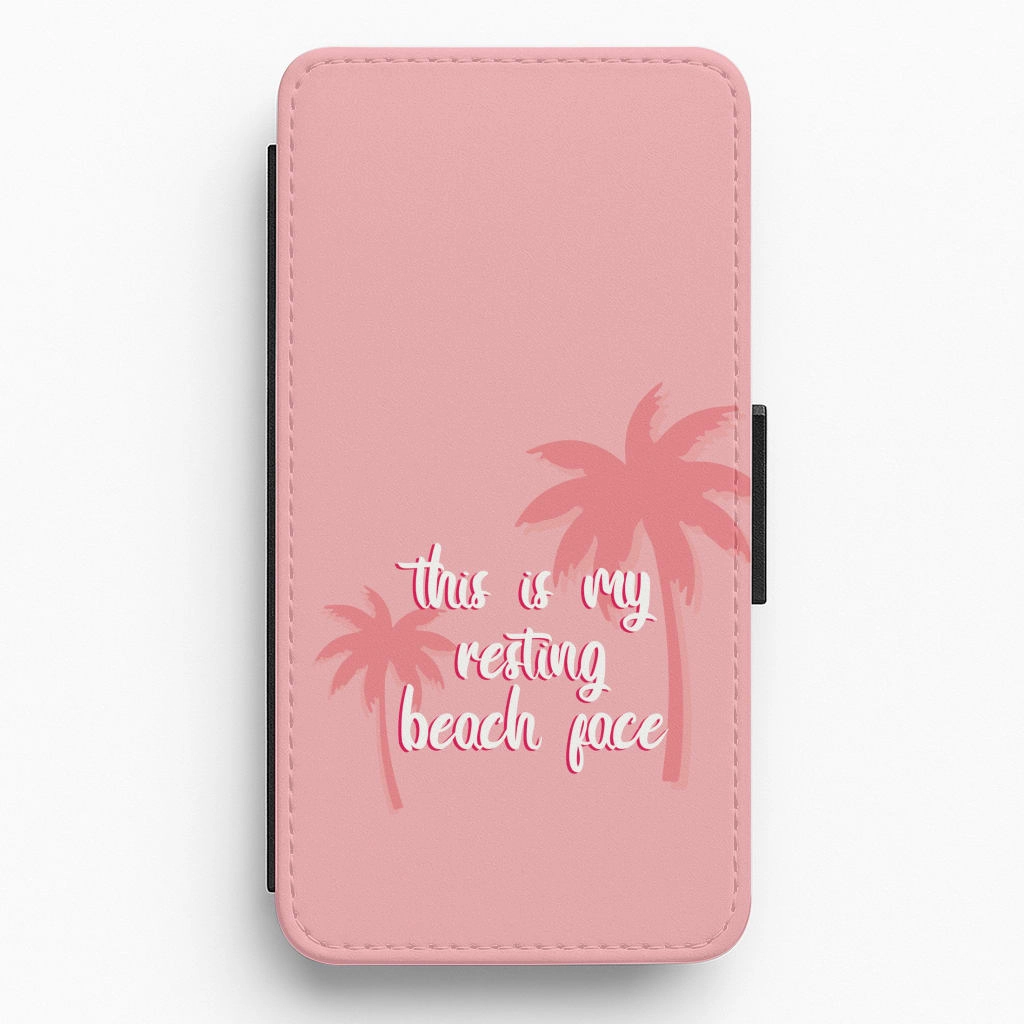 Smooth Surface Layer This Is My Resting Beach Face - Summer Quotes Flip / Wallet Phone Case