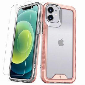 Marble Texture ZIZO ION Series iPhone 12 Mini Case - Rose Gold & Clear