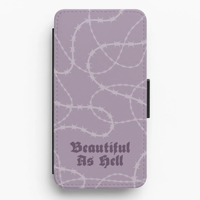 Beautiful As Hell Pattern Flip / Wallet Phone Case Soft Protection Layer Stylish Surface Design